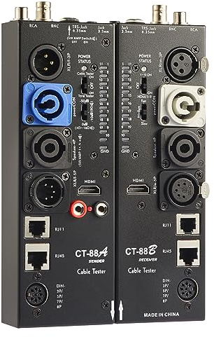 MFL. Detachable Advanced Cable Tester Line Audio Finder Black Cables Checker 10-Way Switch Wire Tracker with LED Indicators, Separate Working Mode, Rectangular