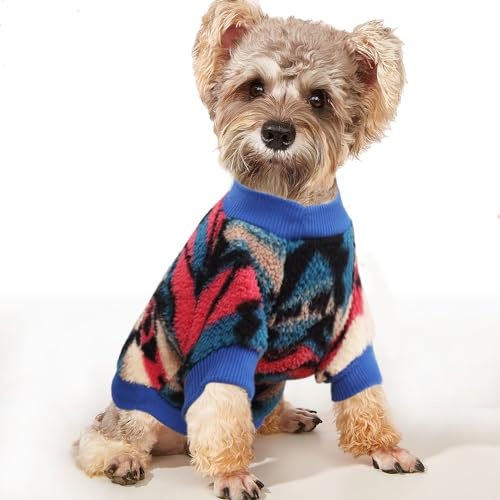 YAODHAOD Hund Pullover für kleine Hunde (S, Rosa) | Fleece Hund Pullover, Ethnische Stil Winterkleidung, Ultra weiche thermische Winter warme Welpen Sweatshirt