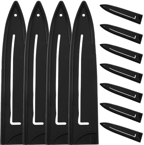 BESTonZON 20 Stück Universal- Schwarze Ärmel Kunststoff-Küchenutensilien Küchenutensilienschutz Keramikmesser Universalschutz Kochmesserschutz Nützlicher Messerschutz