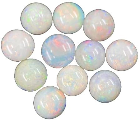 10MM Fine Opal (Australia),2Pcs Cabochon Rare Quality Fine Opal (Australia),2Pcs ROUND Cabochon Ethiopian Opal Cabochon Natural welo opal multi fire opal loose Gemstone for Jewelry Making