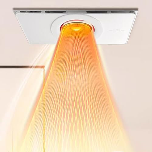 HAILM Extractor Baño Silencioso,Extractor Rectangular,Ventilador De Techo con Lámpara con Pantalla Temperatura E Iluminación Ambiental