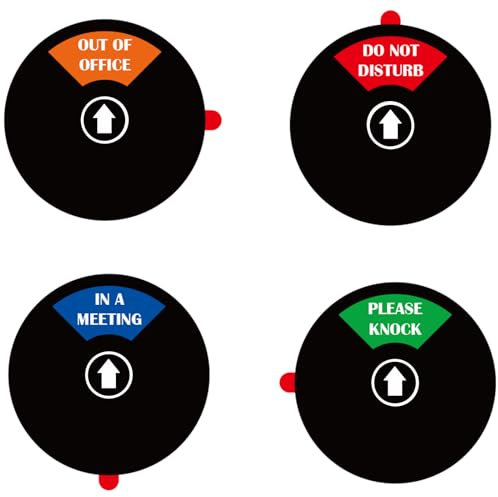 MUKA 4 Stück Sichtschutzschild, Do Not Disturb/Out of Office/Please Knock/In a Meeting Schild Büroschild Konferenzschild 5- Schwarz