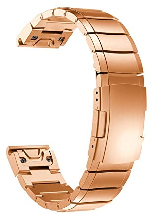vkeid Smartwatch-Armbänder für Garmin Fenix ​​6 6S 6X Pro 5X 5 5S Plus 3 HR 935 945 Mk1 D2 S60 Schnellverschluss-Armband Steelbelt-Armband (Farbe: Roségold, Größe: 26 mm Fenix ​​5X 3HR)