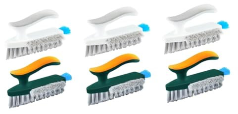 Cabilock 6piezas Cepillo De Limpieza para Juntas y Azulejos Diseño Sin Esquinas Muertas para Baños y Duchas Color Blanco y Verde