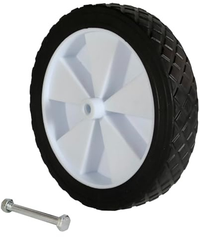 FROSAL Ersatzrad Bollerwagen faltbar klappbar Rad Gummi Plastik Kunststoff Reifen Handwagen Felge weiß 200 mm