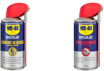 WD-40 Specialist • Lubrifiant Au Silicone • Spray Double Position • Formule Propre & Super Dégrippant • Spray Double Position • Efficacité Immédiate