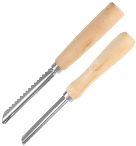 Cabilock 2-Piece Stainless Steel Jalapeno Corer & Zucchini Corer Tool Set - Heavy Duty Pepper Core Remover with Serrated & Smooth Blades - Multi-Use Vegetable & Fruit Pitter for Pear, Cherry, Jujube