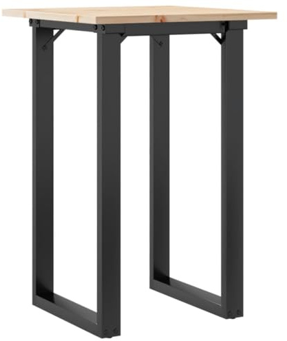vidaXL Esstisch O-Gestell 50x50x75 cm Massivholz Kiefer und Stahl