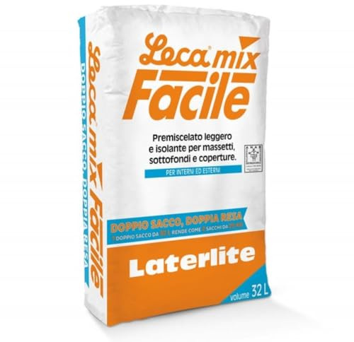 Massetto Alleggerito LecaMix Facile Sacchi da 32 litri | Premiscelato Leggero per Massetto Interno/Esterno