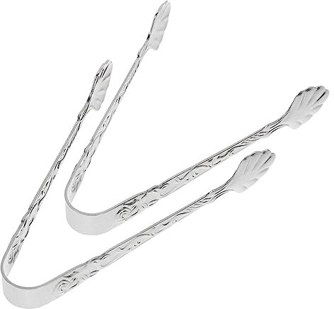 COLLBATH Eiswürfelzange Edelstahl 2 Stück Mit Ergonomischem Griff Und Hitzebeständigem Material Für Buffet Und Grill