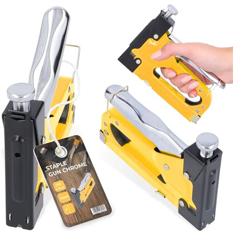 Graffettatrice Manuale Tacker Tappezzeria 4-14 mm Graffatrice Chiodatrice Levapunti per Decorazione Mobili Falegnameria Fissaggio Cavi Pistola Graffettatrice con Graffette