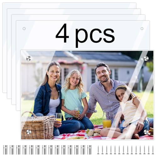 4Pcs Sublimation Glass Photo Blanks 7.87.x11.8 inch,Sublimation Blanks Wall Mount Tempered Glass Photo,DIY Picture Wall Frame Poster for Home Decor,Room Decor Sublimation Ornaments Blanks
