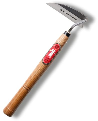 SUIZAN Nejiri Kama Weeding Sickle 13 - Professional Japanese Hand Weed Puller Garden Hoe Gardening Tools