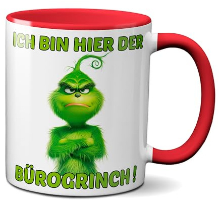 TassenKing Büromuffel Tasse - Kaffeetasse mit Spruch, Weihnachtstasse lustig - Weihnachts-Deko Anti-Weihnachten (rot)