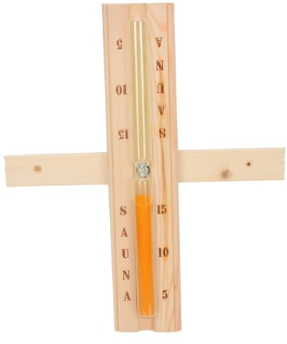 Cabilock 1stück Sanduhr Sauna Timer Hitzebeständig Naturholzrahmen Für Sauna Dampfbad Raumdekoration Minuten Laufzeit Khaki