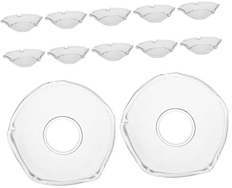 GALPADA 12pcs Fluted Glass Candle Drip Catchers Wax Holders for Taper Candles Prevent Wax Dripping Home Decor