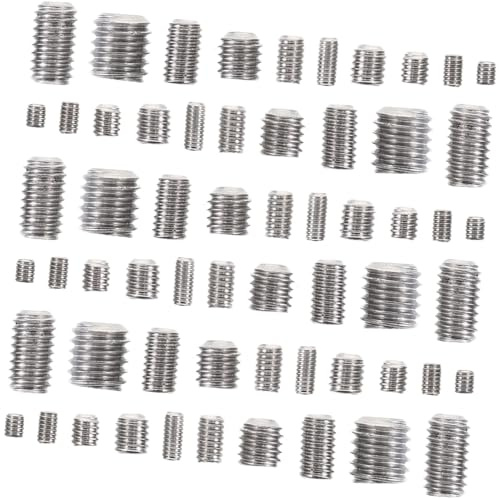 AUTSUPPL 200pcs Stainless Steel Socket Set Screws Assortment Kit Hex Grub Screws for Door Handles and Bathroom Fixtures Supply Box