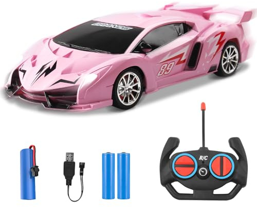 Xeerun RC Drift Car, 1:16 Ferngesteuertes Auto Mädchen, 20km/H Hochgeschwindigkeits Rc Auto, 2.4ghz RcCar, 2wd Remote Control Car , Rosa