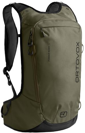 Ortovox Powder Rider 16, zaino leggero per freeride con compatibilità di idratazione e caratteristiche di sicurezza contro le valanghe per brevi escursioni sugli sci, erbe selvatiche scure, 16 litri