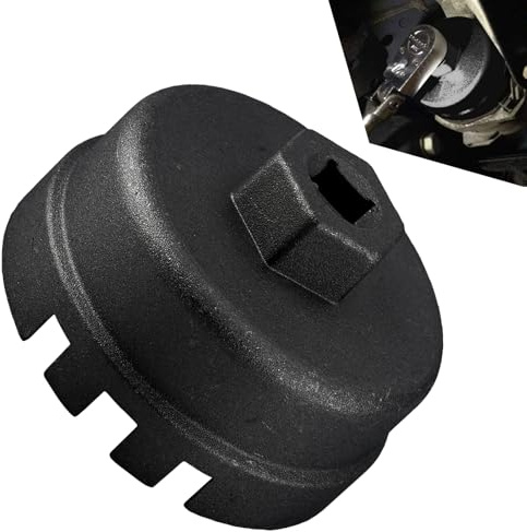 Ölfilterschlüssel 64.5mm Mit 14 Nuten,Aluminium Ölfilter Schlüssel,Cap Typ Ölfilterwerkzeug,Kappen-Ölfilterschlüssel,Öldeckel-Steckschlüssel-Entferner-Werkzeug Oil Filter Wrench für Toyota (Schwarz)
