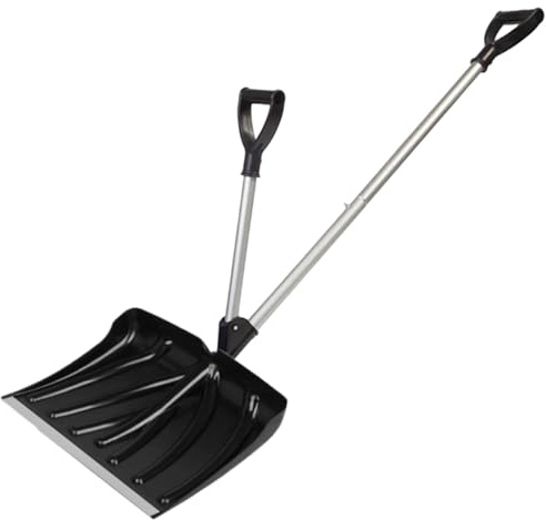 Pala da neve per impieghi gravosi, lunga 53 pollici, con maniglia di supporto per auto, vialetto, garage, campeggio, nera, pala da neve per impieghi gravosi, da per auto, pale da