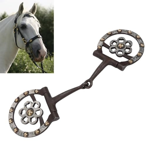 BAOFUYA Morso per Cavallo, Morso per Bocca di Cavallo Snodato in Bronzo Antico Giunto Centrale Flessibile da 125 Mm per Il Controllo Dell'allenamento