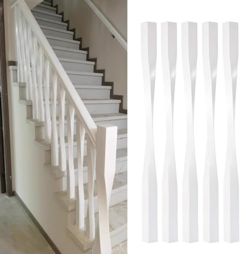 Balustres d'escalier Blancs en Bois, poteaux de Balustrade à barreaux d'escalier à Montage au Sol, poteaux de Garde-Corps d'escalier intérieur, colonnes de barreaux de Rampe d'escalier (10 p