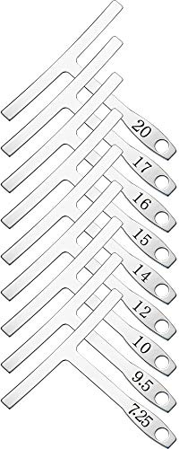 Vroomoto Juego de 9 Medidores de Radio Cuerda Inferior, Calibre Radio Acero Inoxidable, Calibre Acción Cuerda Metal, Ajuste Rápido y Preciso la Silla Puente