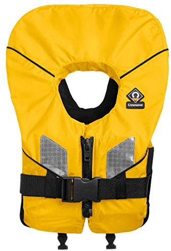 Crewsaver Boating and Sailing - Chaleco Salvavidas para niños y jóvenes con Espiral 100N, Color Amarillo y Azul Marino, Unisex