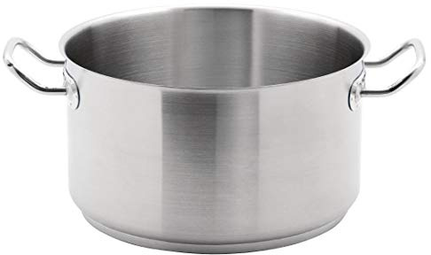 Vogue Schmortopf, 9,5 Liter, Edelstahl, Schmortopf, Größe: 280 (Durchmesser) mm – Für Induktionsherd, Gasherd, Elektroherd und Glühplatten geeignet, Deckel separat erhältlich (M951), M941