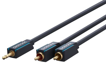 Clicktronic 3,5-mm-AUX-auf-Cinch-Adapterkabel, stereo / MP3 Audio Verlängerungskabel, Kopfhörer-Verlängerung, 3,5 mm Klinken Verlängerung, 7,5m Länge