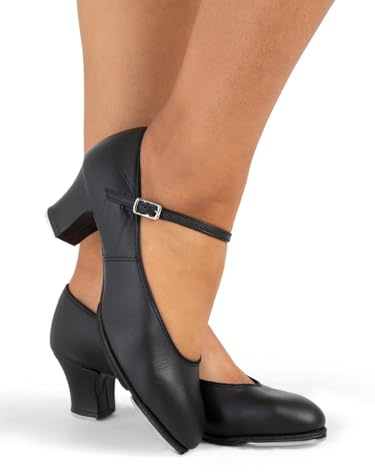 Capezio womens Jr. Footlight Tap Shoe, Black, 6.5 W US