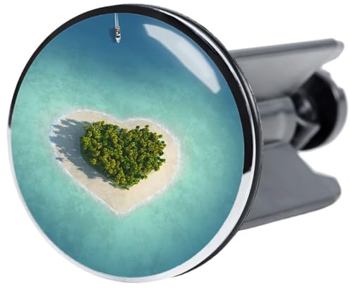 Sanilo Waschbeckenstöpsel Dream Island, universal mit Motiv | Dekorativer Universal-Stöpsel fürs Waschbecken mit Dream-Island-Motiv – passend für viele gängige Waschbecken.