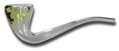 Black Leaf Handpfeife, Pur-Pfeife | 190 mm | Glas, klar | Gandalf-Pfeife | von bong-discount