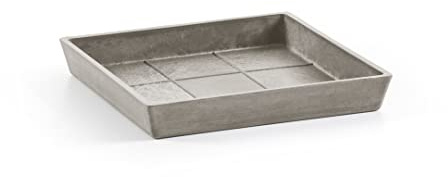 Ecopots Untersetzer für Blumentopf Rotterdam Braun Grau (Taupe) - Außen 18 x 18 cm/Innen 15 x 15 cm - Unterteller für Pflanzentopf aus Recycling Kunststoff - Topfuntersetzer modern Indoor/Outdoor