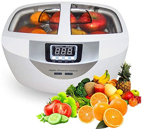 2.5L Fruit and Vegetable Washer Machine Professional Ultrasonic Vegetable Cleaner Bath Baskets Multi-Function Vegetable Washing Machine for Jewelry Watches Dental Cleaning