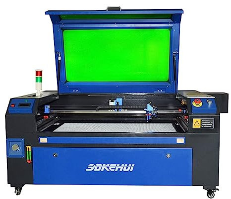 100W 900X600MM CO2 Laser Graviermaschine, Autofokus Cutting Engraver Gravierfräsmaschine, Mit Kontrollleuchte, Mit Eingebautem Kühlwassertank