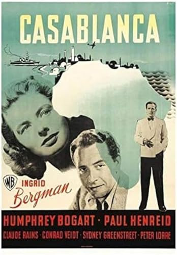 Poster Casablanca Vintage Filmplakat Wandkunst Bilder Poster Und Drucke Filmstills Leinwand Malerei Kunst Wand Home Decor 50X70Cm Kein Rahmen