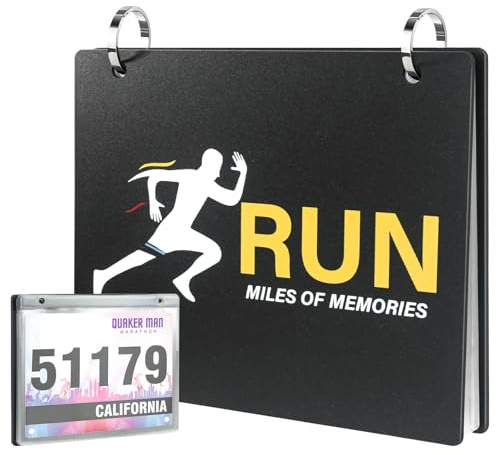 tutata Race Bib Holder, Bib Number Sleeves, Vinyl Sheet Protectors, Runner's Race Bib Display Holder and Album, 20 Protective Sleeves/Pack, TBK0027