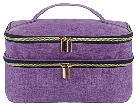 Large Sewing Box, Sewing Bag with Compartments, Double Layers Sewing Tools Organizer and Storage, Sewing Accessories Storage Box for Thread, Needles, Pins, Buttons and Measuring Tape (Bag Only)