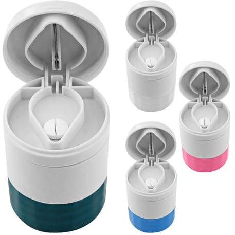 4 Stück 3 In 1 Tablettenzerkleinerer Tragbar, Multifunktions-Pillenschneider Für Tabletten, Mini Tablettenzerkleinerer, Reise Pillen Organizer