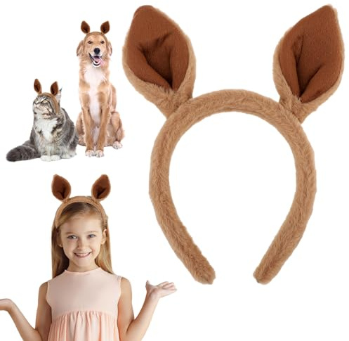 Sibba Kangaroo Headband Cute Hat Ears Headbands Animal Caps Makeup Hairband Costumes Fit Women Party Washing Face Spa
