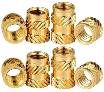 Einpressmuttern 100 Stück Messing-Einsatzmutter M1 M1,4 M1,6 M1,7 Heißschmelzmutter Rändelgewinde Einbettung Wärme-Doppel-Twill-Kupfereinsätze Einbettung for Kunststoff(M1.6x3x2.5(100pcs))