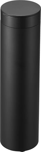 Yamazaki 1829 Tower Tissue Box Round, Black, Steel/ABS Resin/Silicone, 6.8 x 6.8 x 25 cm