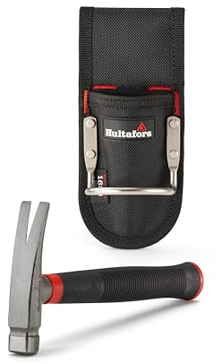 Hultafors 820043 Marteau d'électricien 550 g avec support de ceinture fabriqué en Suède I Marteau à panne en acier optimisé pour enlever les clips de câbles, les clous et support robuste pour marteau