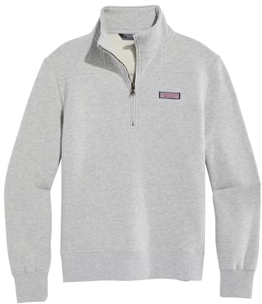 Vineyard Vines Women's Cotton Shep Shirt, Light Grey Heather, XL