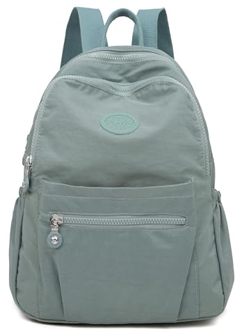 Ecohaso Women's Fashion Backpacks, Small Backpacks for Women Mini Nylon Waterproof Anti Theft Rucksack Women Travel Handbag (Green)