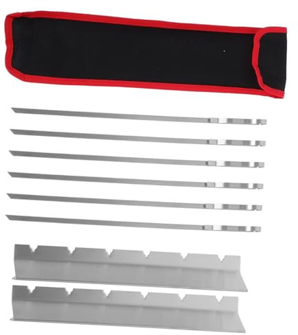 KONTONTY Pinchos Inoxidable Para Barbacoa Utensilios Bbq Reutilizables Perfectos Para Kebab y Carne Camping y Picnic