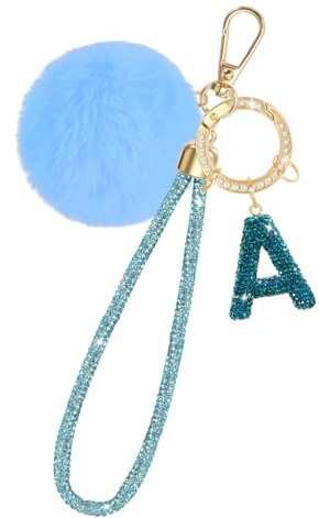 MWOOT Kristall Buchstaben Schlüsselanhänger, Rhinestone Namensbuchstabe Anhänger für Handtasche Rucksack Dekoration,
