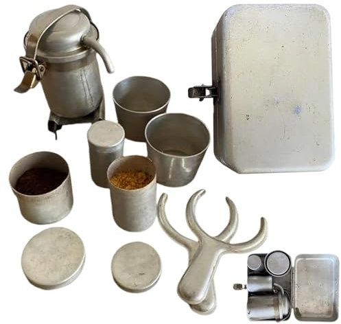 Generico Kit Caffè Campeggio Vintage Extra Raro, Kit Macchina Per Caffè Campeggio Caffettiere, Set Caffettieres Portatile Per Caffès Espressos, Pers Il Set Gli Amanti Del Caffès